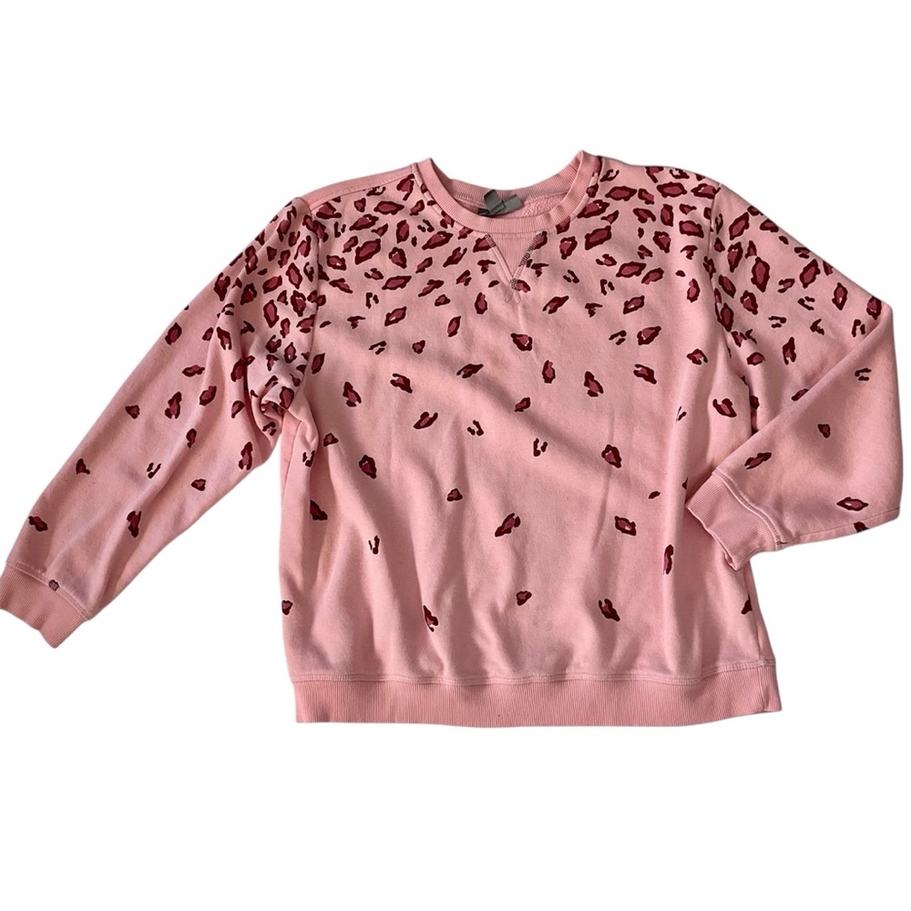Pink Leopard Print Sweatshirt | Cozy Pullover Top PXL